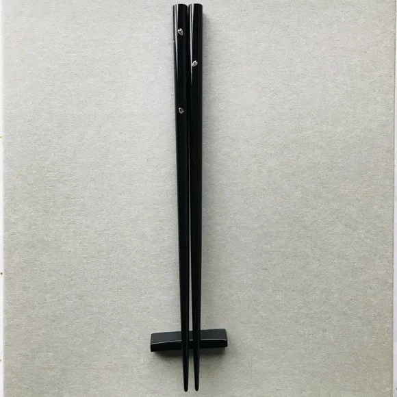 New Wajima Nuri Chopsticks set, pearl of mother inlay, Artisan Handcrafted Japan