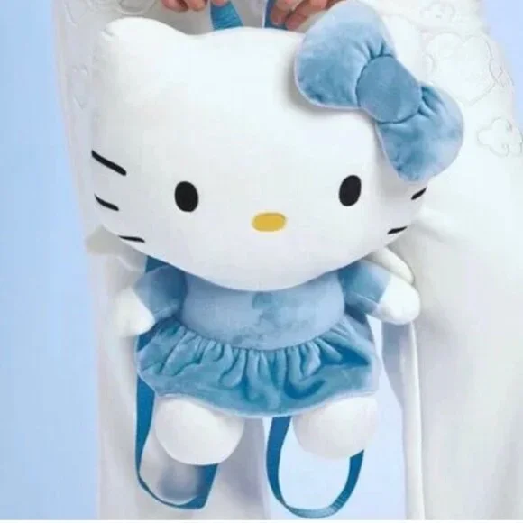 Forever 21 Hello Kitty Plush Backpack Blue And white