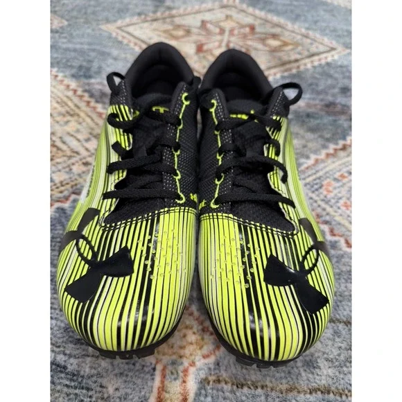 Under Armour Kick Sprint Track Spikes Mens Size 12 Black Volt Racing Cleats EUC