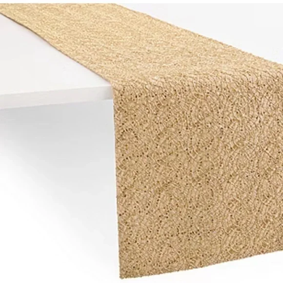 Homewear Angelo Gold Winter Web 72” Sequin Table Runner