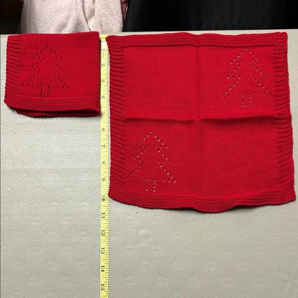 2- Red Christmas Tree Table Linens