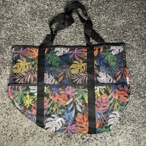 Rainbow Palm‎ Leaf Shopping Bag Mesh Polyester