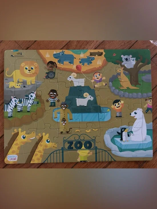 Chuckle & Roar 24 Piece Kids Jigsaw Puzzle Zoo Animals NEW