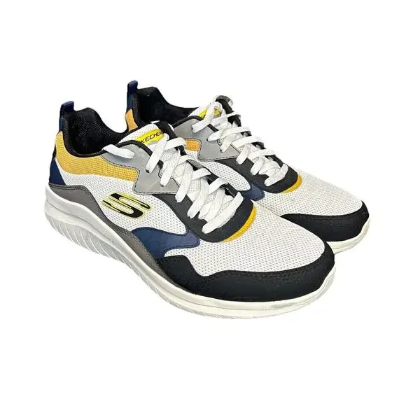Skechers Ultra Flex 2.0 Constant Zeal Running Shoes Mens 9 White Multi Athletic