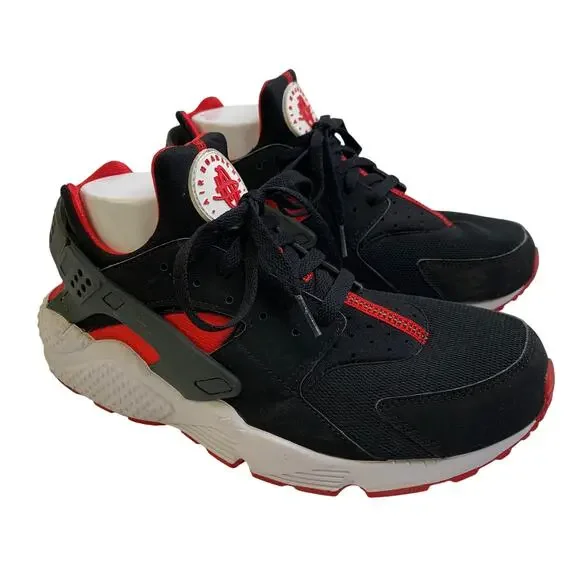 Nike Air Huarache Bred 2015 Size 10 Mens Authentic Trainer Runner Low Black Red
