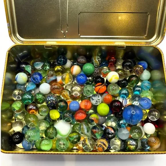 1.81 lbs Vintage Marbles with Possible, Akro, Vitro, Jabo