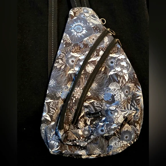 Sakroots Women's Go Sling Backpack in Nylon Eco Twill, Midnight Seascape