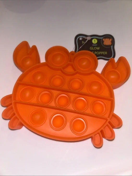 Bubble Popper Crab Glow in the dark NWT