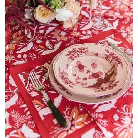 NWOT Julia Amory Rouge Chintz Cotton Placemats Set of 8 – Floral Table Linens