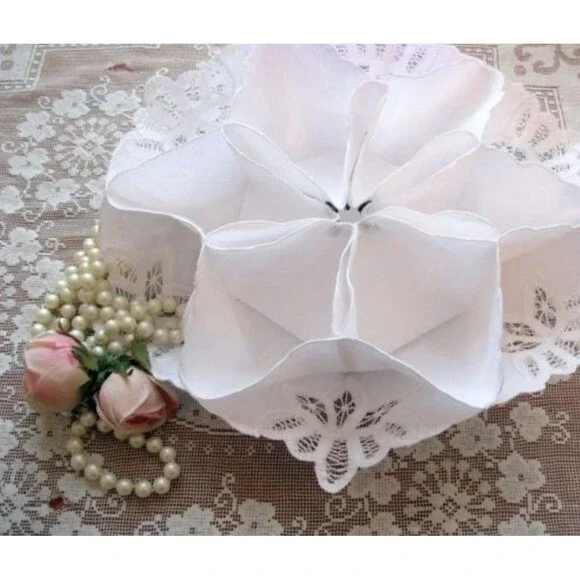 Vtg Battenburg Lace Bread Warmer Bun Holder Scone Muffin Cottage Grandma Tea