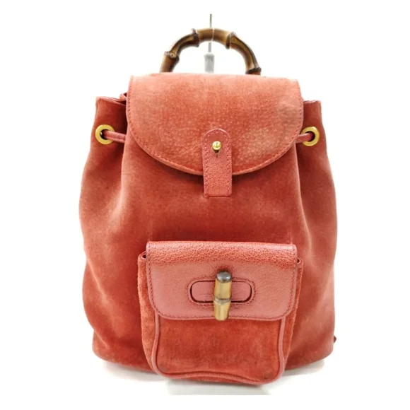 Gucci BackPack Bag Red Suede Leather