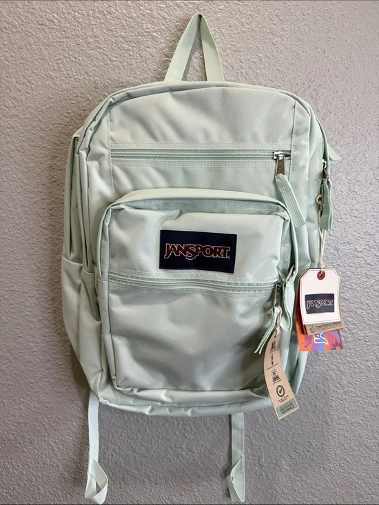 JanSport Light Mint Green Big Student Everyday Backpack NEW