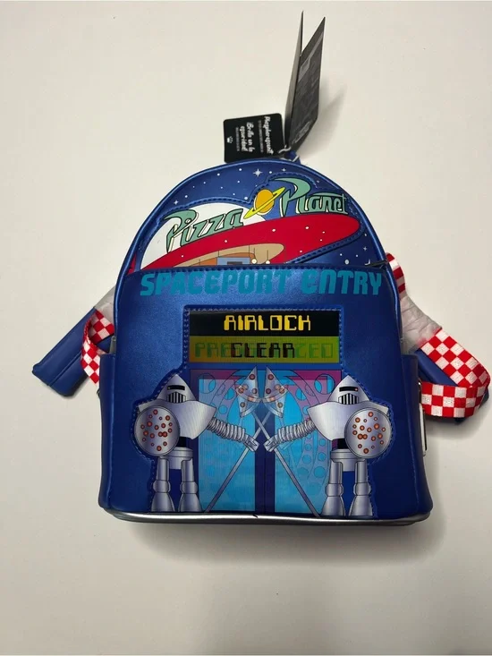 Toy Story Pizza Planet Spaceport Entry Blue Mini Backpack by Disney Pixar