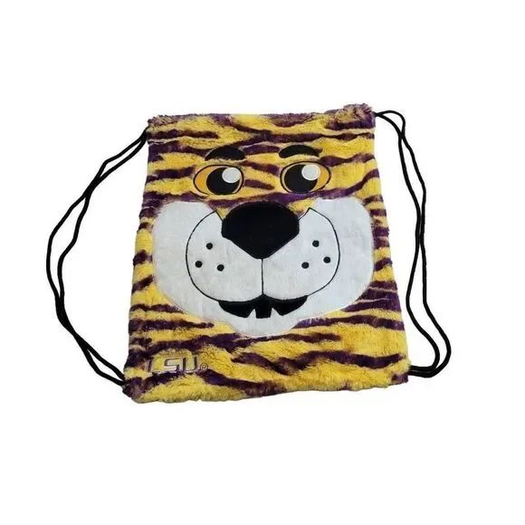 LSU Tigers string backpack purse 14x17
