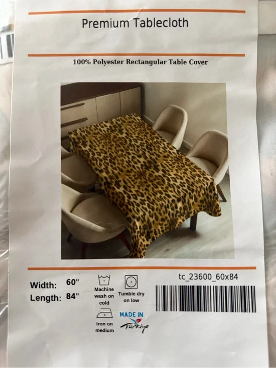 Leopard Print Tablecloth - Gold & Black