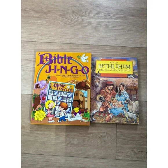 Biblical Education Lot Bible J-I-N-G-O Game & Pop-Up Bethlehem Advent Calendar