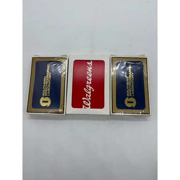 Advertising Playing Cards Lot: Walgreens Red Logo & Southern Spectrographic Lab