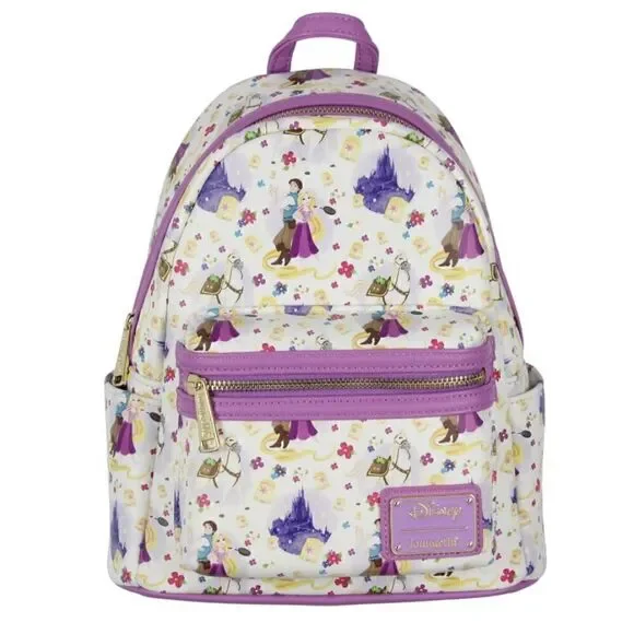 Loungefly Disney Tangled Rapunzel Flynn Ryder And Maximus All-Over Print.