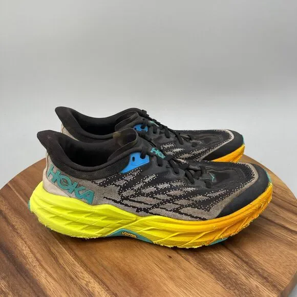 Hoka One One Speedgoat 5 Shoes Mens Size 10.5 D Black Trail Running Hiking