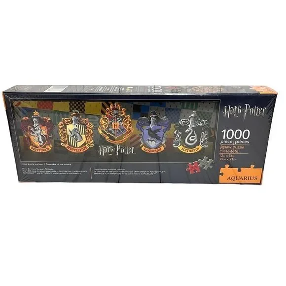 Harry Potter  House Crests 1000 Piece Aquarius  Jigsaw Puzzle New In Box
