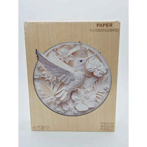 Jollitot Paper Hummingbird Creative Wooden Puzzle 200 Pieces Size M New