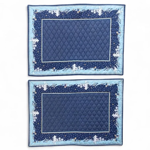 Vera Bradley Navy and Light Blue Quilted Placemats