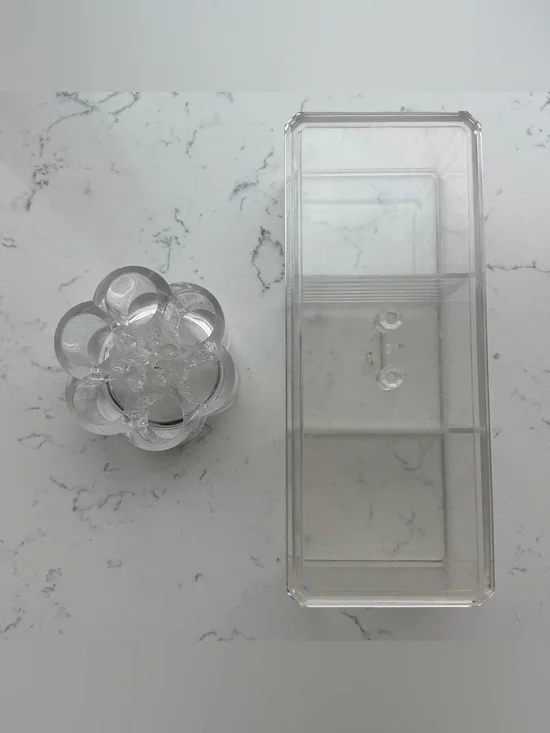 Clear Acrylic Makeup Organizer Set - Transparent