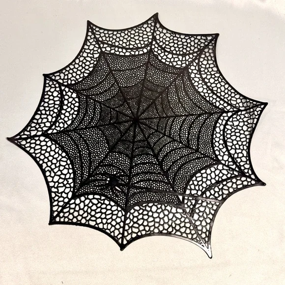 Vintage Black Spider Web Chargers Halloween Placemats Laser Cut  Set of 4