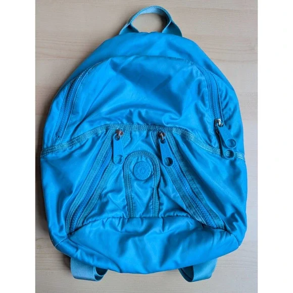 Kipling Metallic Light Blue Teal Satin G.rilla Girlz‎ Backpack