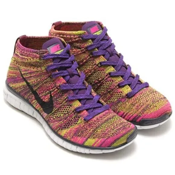 NIKE FLYKNIT Chukka Sneakerboot Mens size 11 US 45 EUR Green Pink Purple
