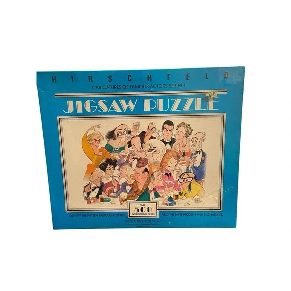 1982 Hirschfeld Famous Actors Series 1 500 Pc Puzzle Sealed Jax Ltd