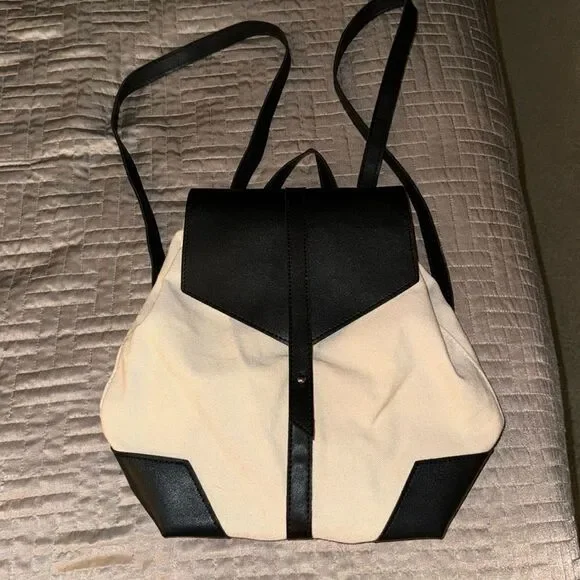 Black and white trendy backpack