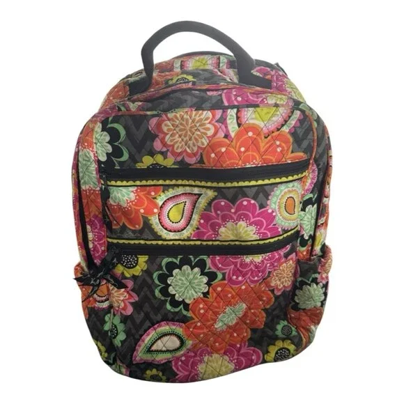 Vera Bradley Campus Backpack in the retired Ziggy Zinnia pattern.