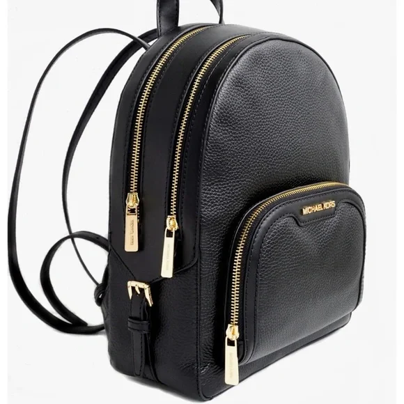 Michael Kors Backpack Bag Jaycee Md Pkt Backpack Leather Black NWT