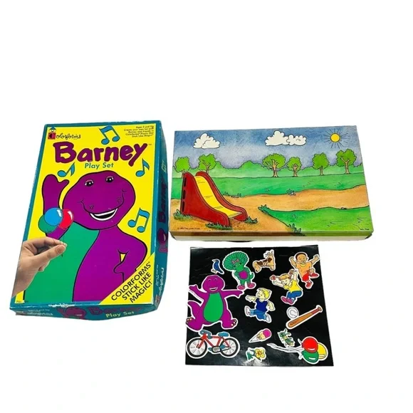 Vintage 1993 Barney Colorforms Play Set #766 Lyons Group Complete