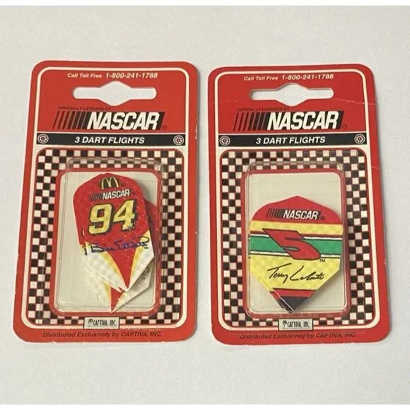 NASCAR Dart Flights #5 Labonte #94 Bill Elliott Slim Flight Captiva Inc LOT 2