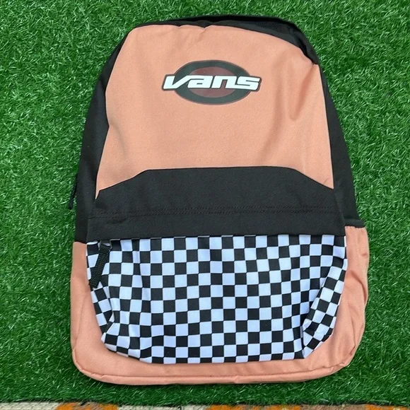 Vans Off The Wall Women's Street Sport Realm Backpack Bag - Rose Pink/Checkered