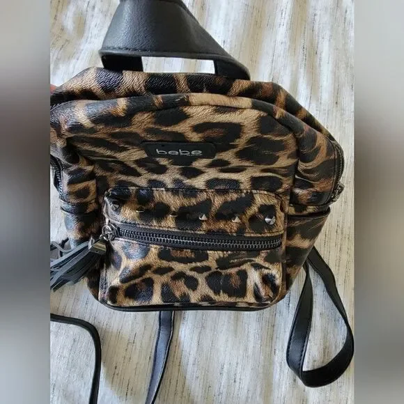 Bebe Leopard Print Backpack