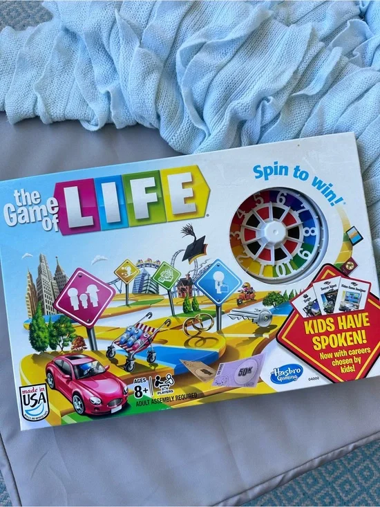 Hasbro The Game of LIFE Board Game - Blue, White & Multicolor Box