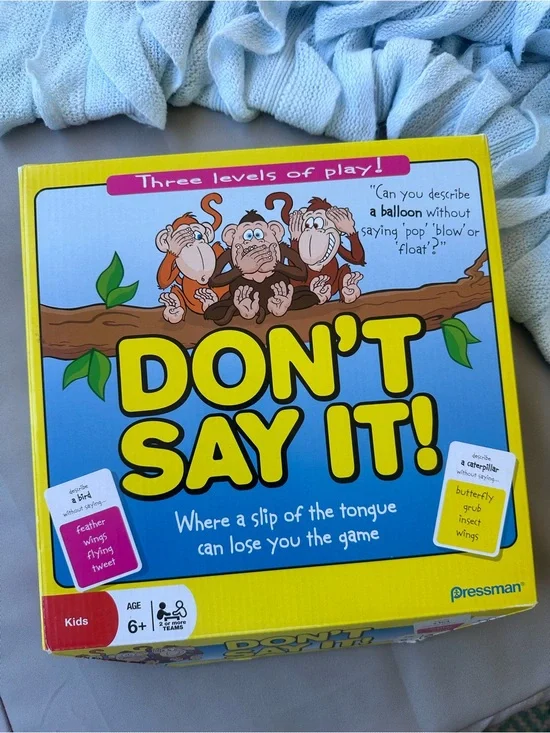 Don't Say It! Family Party Game - Yellow & Blue Box