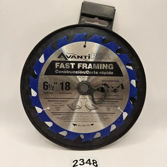 AVANTI PROFESSIONAL 6-1/2in 18 TOOTH FAST FRAMING CIRCULAR SAW BLADE SOFTWOOD