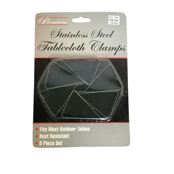 Stainless Steel Tablecloth Clamps Set of 6