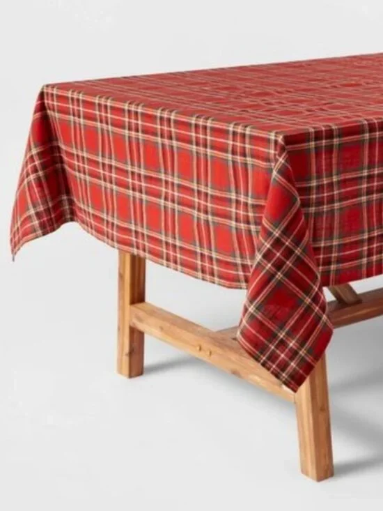 Threshold Oblong Tablecloth 56'x100' Tartan Plaid Cotton