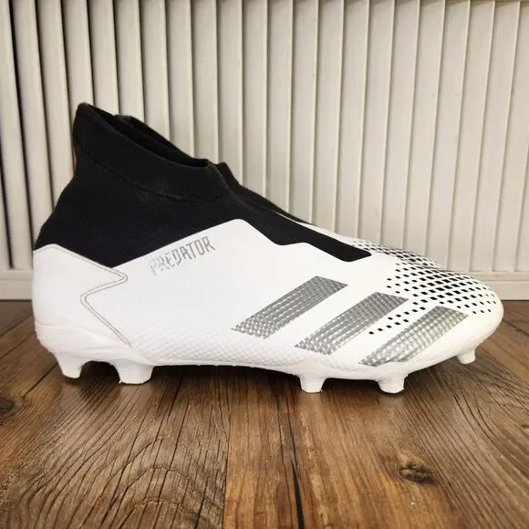 Adidas Predator 20.3 Laceless FG Soccer Cleats Mens Size 11.5 White Black FW9198