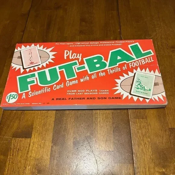 Vintage 1958 Play FUT-BAL Football Card Board Game Complete USA
