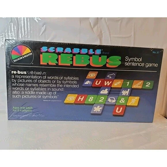 NEW SEALED Vintage SCRABBLE Rebus game by Selchow and Righter 1986