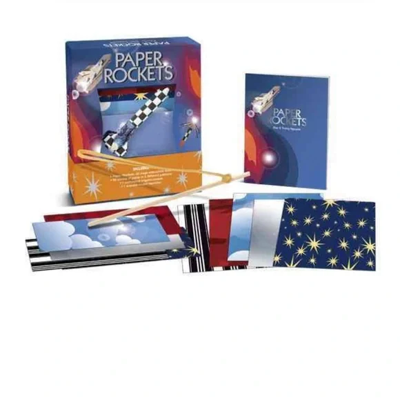 NEW UNOPENED Paper Rockets Kit AIRPLANE SHUTTLE SPACE AGE NASA MISSILE 50 Sheets