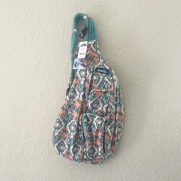 KAVU Rope Sling Bag Back Pack Beach Paint Casual Outdoors NWT