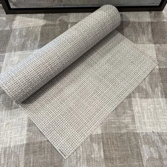 Chilewich Basket Weave White Table Runner Woven Vinyl 14” X 72” NWOT