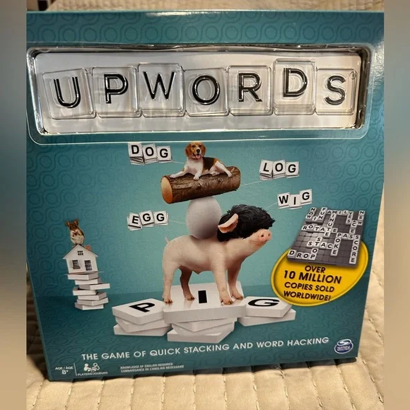 Upwords Stacking Word Game - Blue